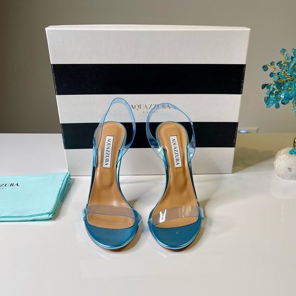 Aquazzura - So Nude PVC Slingback Sandals Ice - 37 (7) - New in Box - Picture 6 of 16